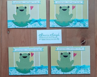 Four-Pack of Frog Greeting cards with Envelopes