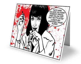 Dead All Over Pulp Fiction 'Comfortable Silence' Greetings Card with envelope C6 Size Valentine/Anniversary