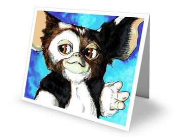 Dead All Over Gremlins 'Gizmo' Greetings Card with envelope C6 Size Cult Movie Mogwai Cute