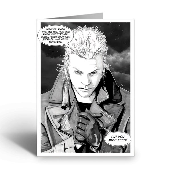 Dead All Over 'The Lost Boys' Greetings Card with envelope C6 Size Vampire