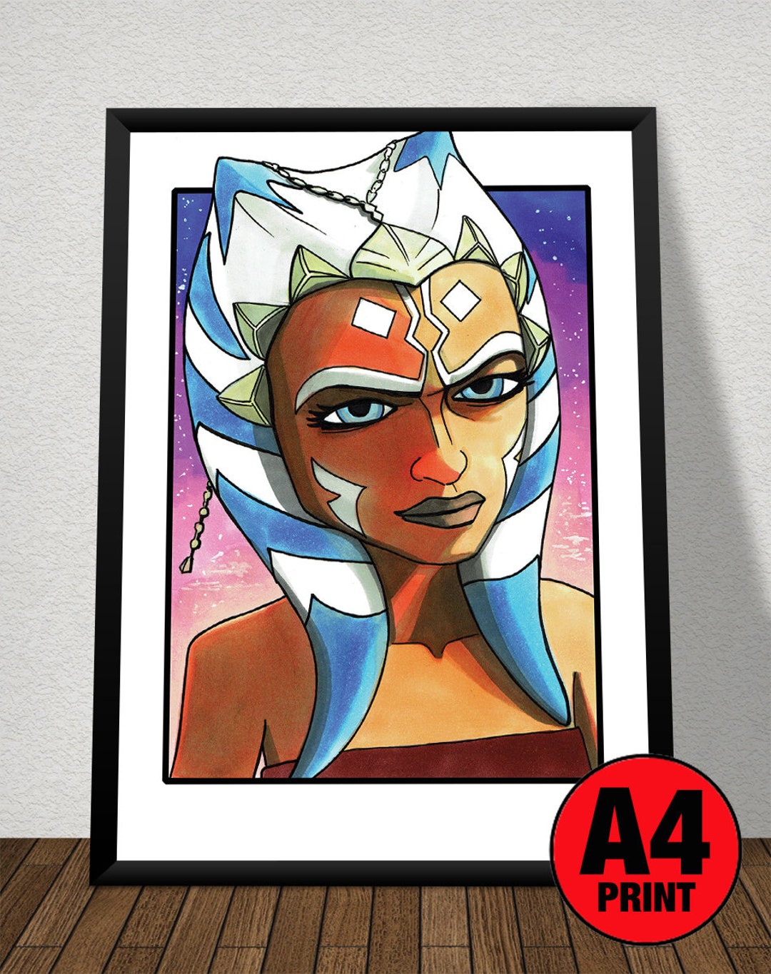 Signed A4 Print 'ahsoka Tano Padawan' Star Wars Clone Wars Illustration ...