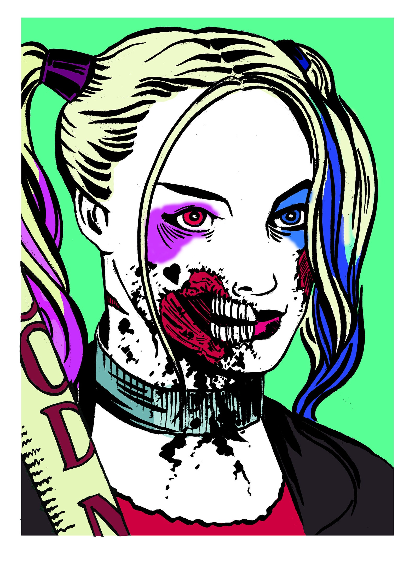 Dead All Over 'Zombie Harley Quinn' Keyring Keychain Etsy