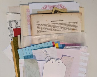 40+ Mixed Papers for Junk Journaling, Smash Book, Scrapbooking | DESTASH | Vintage Dyed Papers Ephemera