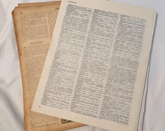 100 Vintage / Antique Book Pages | Vintage Dictionary Pages | Junk Journal Supplies