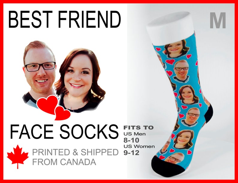 Best Friend Socks Medium size Personalized face socks Etsy