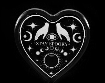 Stay Spooky Ouija Board Planchette | Witchy Goth Acrylic Pin