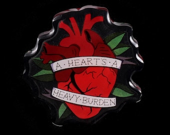 Howl's Moving Castle 'A Heart's A Heavy Burden' Acrylic Pin | Studio Ghibli Anime Inspired Wearable Art