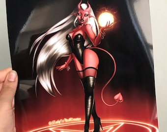 Succubus Demon Girl - Giclée Art Print 8x10"