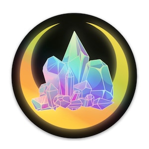 Holographic Crystals & Moon Vinyl Sticker