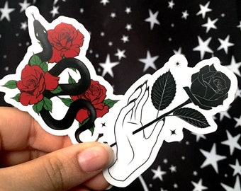 Tattoo Design Sticker Set | Snake & Roses