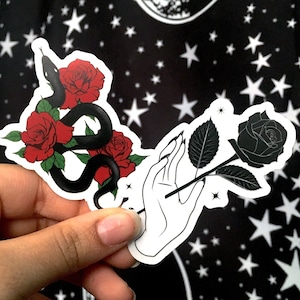 Tattoo Design Sticker Set | Snake & Roses