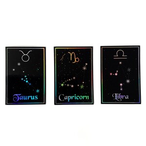 Holografische sterrenbeeld en sterrenbeelden tarotkaartstickers