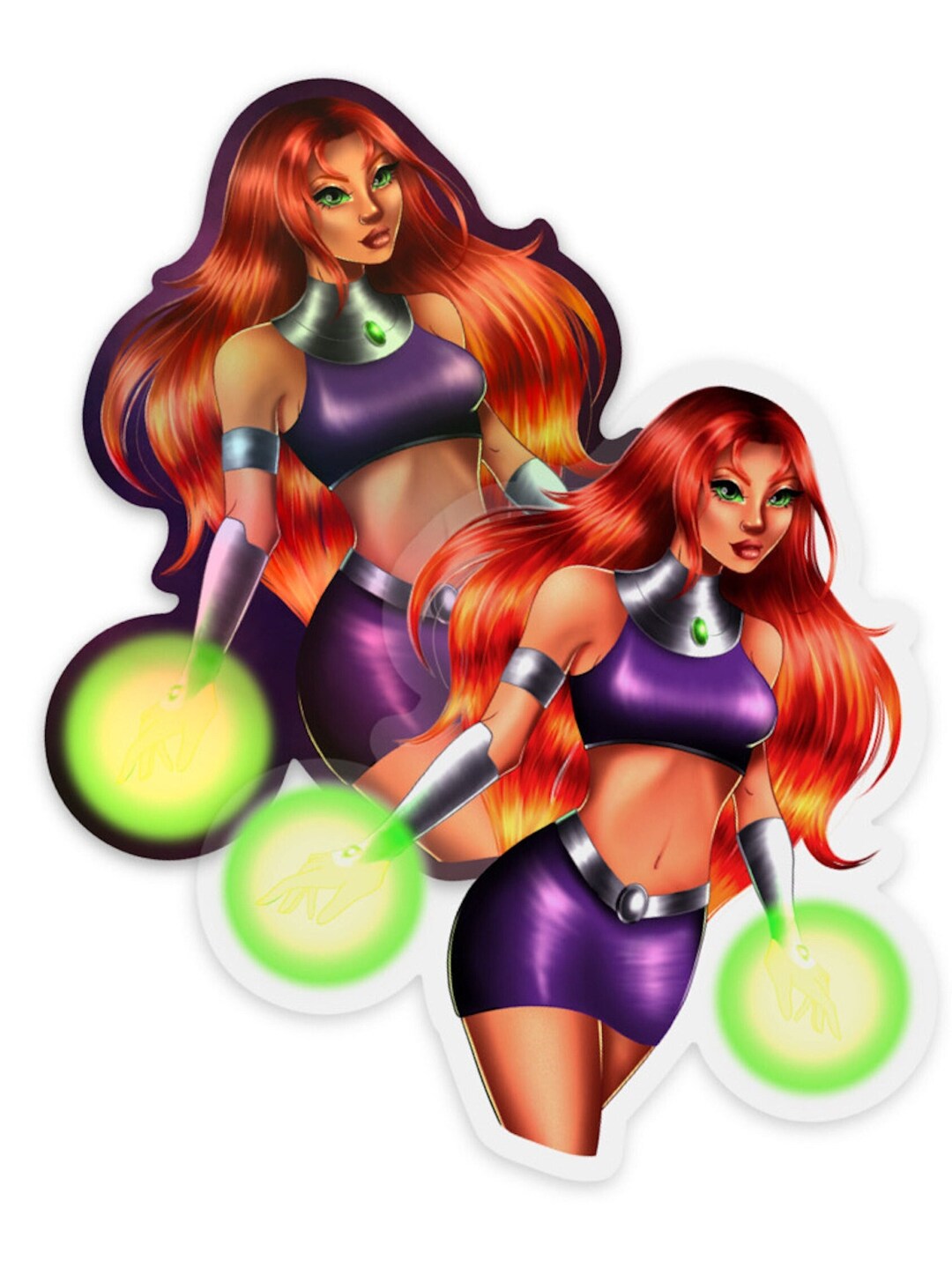 Starfire Teen Titans Clear & Holographic Vinyl Stickers - Etsy