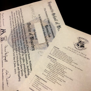 Conjunto personalizado de carta de aceptación y diploma de Hogwarts - Idea de regalo de hechicería