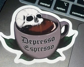 Depresso Espresso Clear Vinyl Sticker
