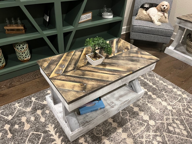 Herringbone Coffee Table Etsy