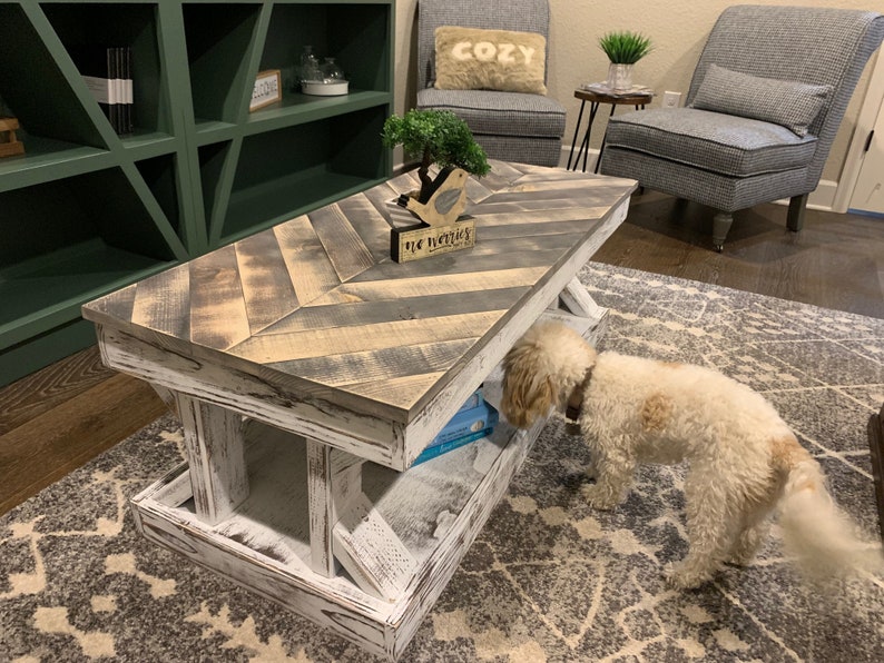 Herringbone Coffee Table Etsy