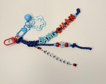 STRAY KIDS Bangchan Kpop Custom Zipper Bag Charm Keychains - Small Letters