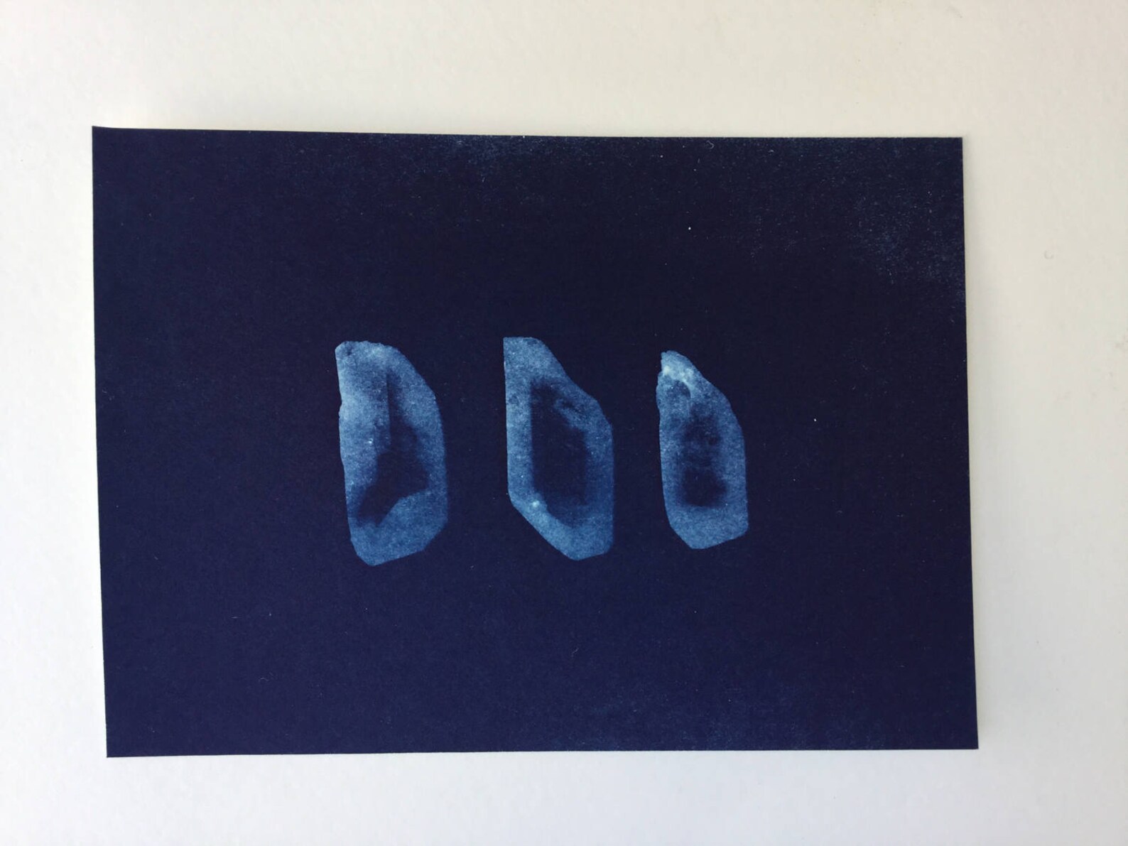Cyanotype Photogram Print of Quartz Crystals, Gemstone, Rock, Mineral ...