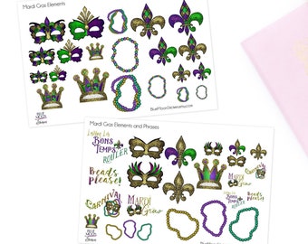 Mardi Gras Carnival Stickers by Mary Layton