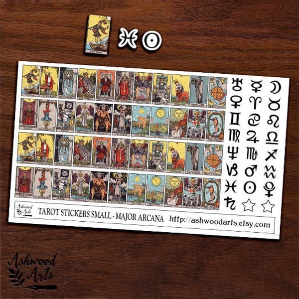 Pequeñas pegatinas de Tarot Card Planner - Pagan Wiccan - Ashwood Arts