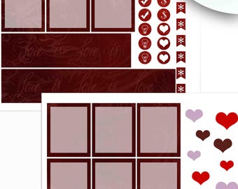 Love Is... Erin Condren Planner Weekly Sticker Set