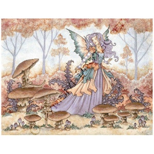 The Mushroom Folk cross stitch pattern download Art by Amy Brown
