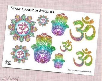 Hamsa and Om Mandala Planner Stickers - Ashwood Arts