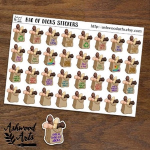 Bag of Dicks NSFW Planner Stickers - Ashwood Arts