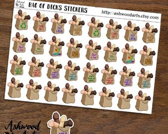 Bag of Dicks NSFW Planner Stickers - Ashwood Arts