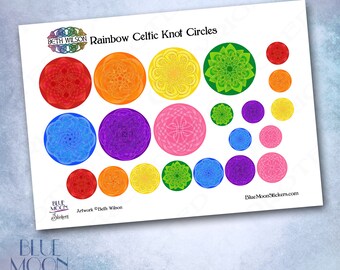 Rainbow Celtic Knot Circle Pride Stickers von Beth Wilson