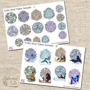 Celtic Knot Totem Animals Druid Pagan Witch Wiccan Planner Stickers - Ashwood Arts