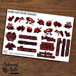 Period Trackers Blood Clot Stickers Ashwood Arts