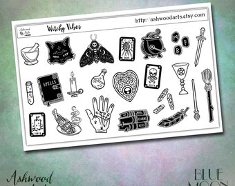 Witchy Vibes Pagan Witch Wiccan Planner Stickers - Ashwood Arts