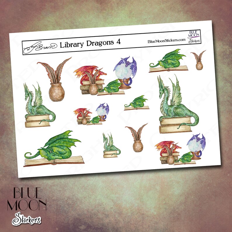 Amy Brown Library Dragons Stickers image 4