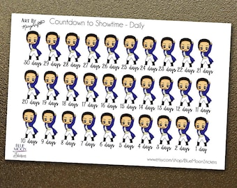 Chibi Ham - Hamilton inspiriert Aufkleber - Countdown zu Showtime von Mary Layton
