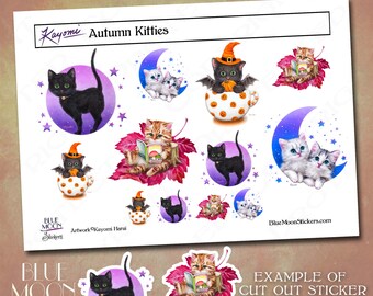 Autumn Kitties Kätzchen Halloween Sticker von Kayomi Harai