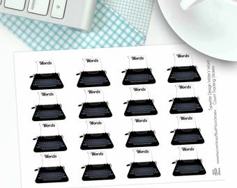 Typewriter Design Writer's Word Count Tracking Stickers