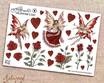 Amy Brown Valentine's Day Stickers Ashwood Arts