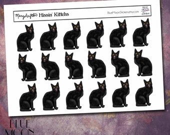 Mary Layton Hissin' Kittehs Halloween Samhain schwarze Katze Aufkleber