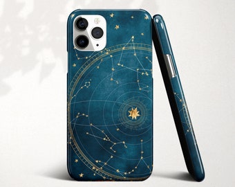 Zodiac Constellations iPhone 11 Pro Max Case Blue Green Celestial iPhone 12 Case with Gold Stars iPhone XR Case for iPhone XS Max Case X 8 7