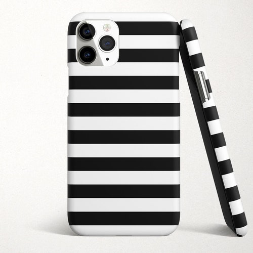 Black and White Striped Iphone 12 Pro Max Phone Case Etsy