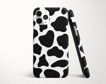 Cow Print iPhone 13 Case for iPhone 12 Pro Max Black and White Cover Apple iPhone 11 Pro 11 XR X XS Max 8 Plus 7 Plus Se 2 12 Mini 6S 6