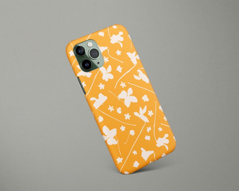 Mustard Yellow Iphone 11 Pro Max Case Floral Pattern Iphone 12 Etsy