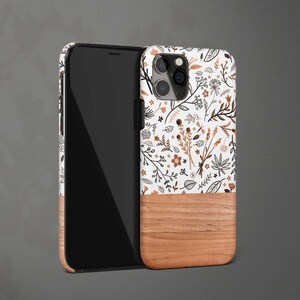 Funda floral para teléfono Google Pixel 10 9 XL 9a 8 Pro 7 6. Funda resistente con estampado floral de imitación madera. imagen 4