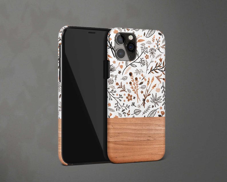 Funda floral para teléfono Google Pixel 10 9 XL 9a 8 Pro 7 6. Funda resistente con estampado floral de imitación madera. imagen 4