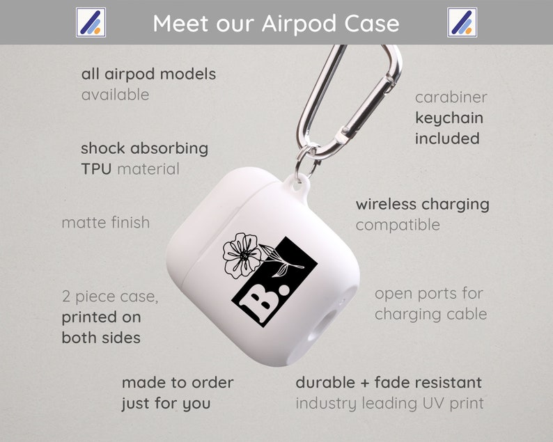 Airpod Case Personalized With Initials Custom Airpod Pro Case Etsy