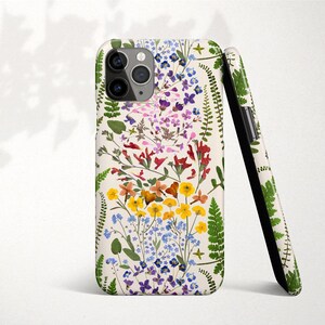Floral Phone Case Pressed Flower iPhone 12 Case Rainbow Flowers Phone Cover 11 Pro Max iPhone XR Case for iPhone 8 Gift for Girlfriend Her image 1