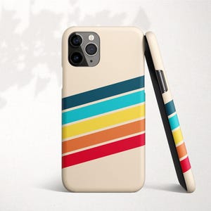 Retro Stripes Samsung Galaxy S26 S25 S24 FE S23 Plus Ultra S22 S21 S20 Striped Beige Blue Red Orange image 3