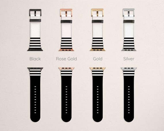 Black and White Apple Watch Band Strap Iwatch Band Stripes